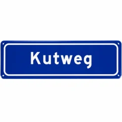 Metalen bord Kutweg