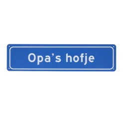 Metalen bord Opa's hofje