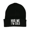 Muts Hug me I'm cold zwart/wit