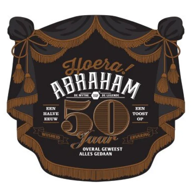 Muurbord Abraham 50 jaar XL