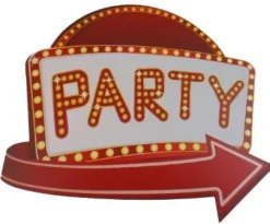 Muurdecoratie Party rood/wit