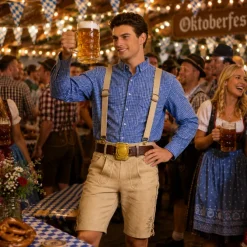 Oktoberfest blouse man blauw - maat L/XL