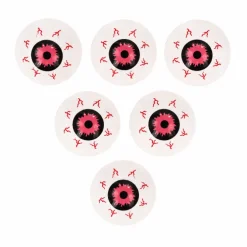 Oogballen Halloween wit/zwart/rood 6 stuks
