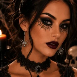 Oorbellen Halloween spin zwart
