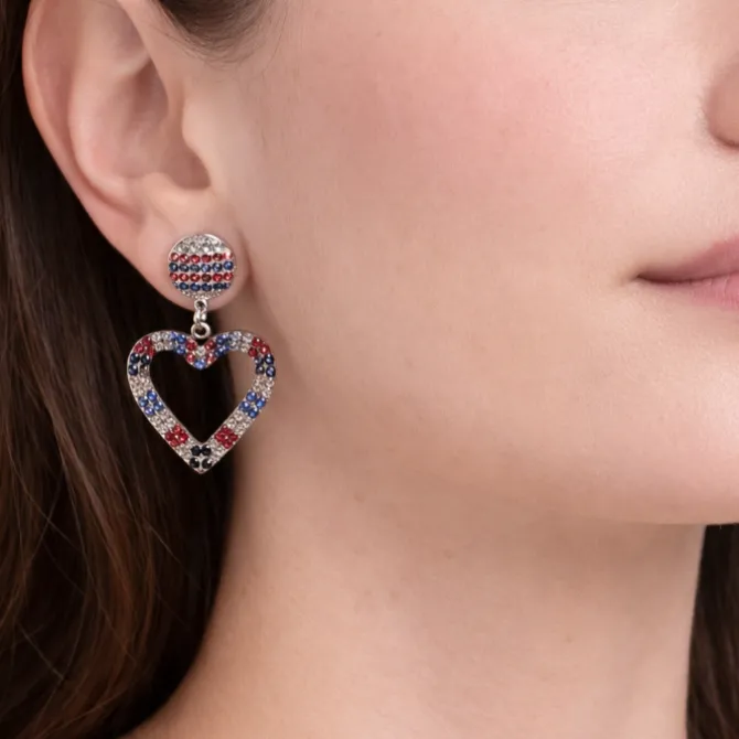 Oorbellen Hart Glitter