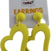 Oorbellen hart neon geel