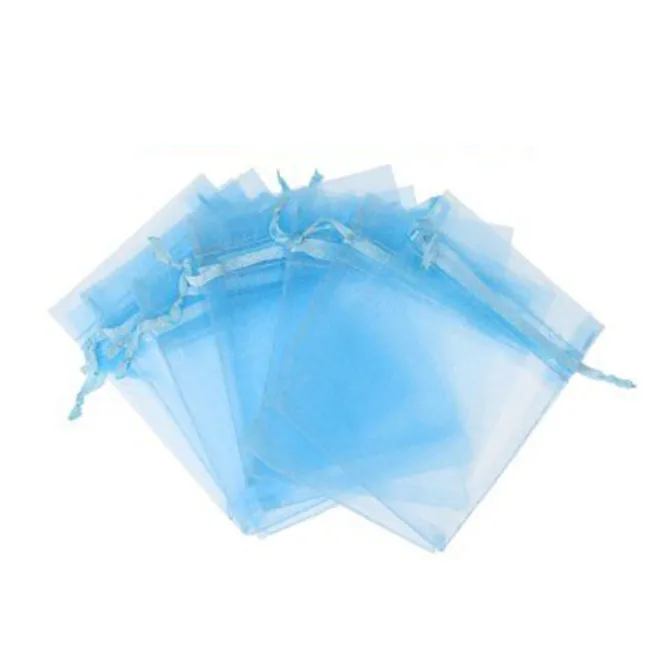 Organza zakjes blauw 10 stuks