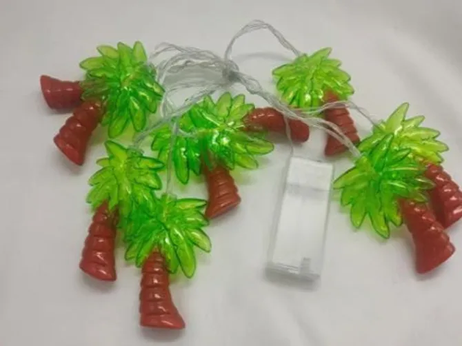 Palmboom lichtsnoer groen/bruin 10 lichten 2m