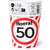 Papieren bekers 50 jaar verkeersbord 250ml 8St