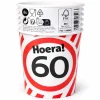 Papieren bekers 60 jaar verkeersbord 250ml 8St