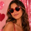 Partybril hart groot rood