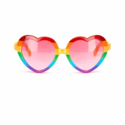 Partybril hart regenboog