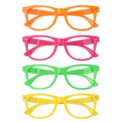 Partybrillen neon meerkleurig 4 stuks