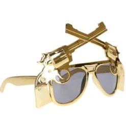 Partybril revolver goud
