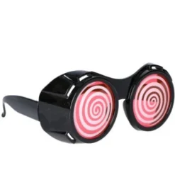 Partybril rond zwart/rood/wit