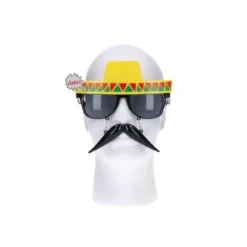 Partybril sombrero met snor