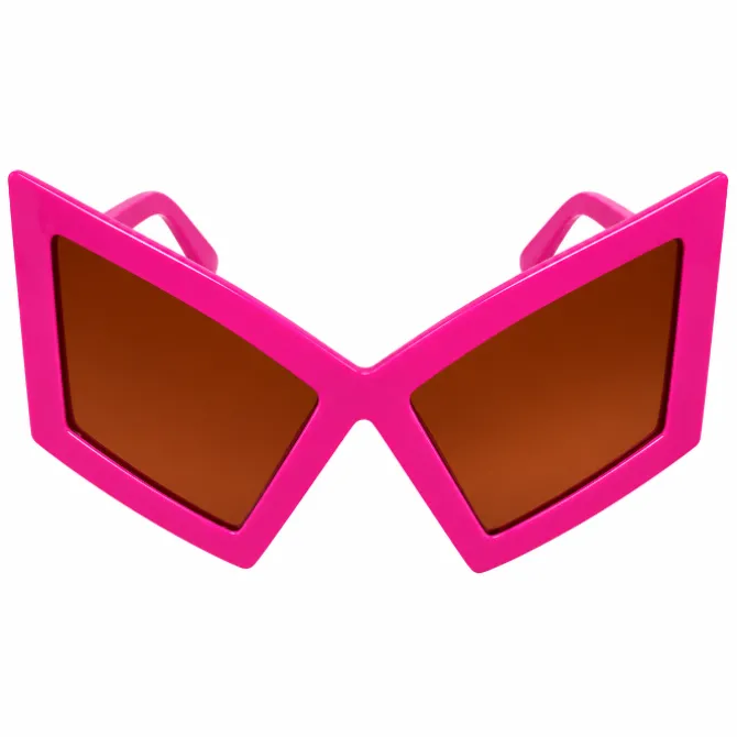 Partybril vlinder neon roze