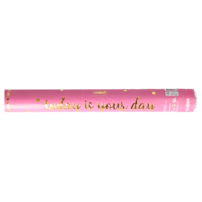 Party popper Roze Today is your day confetti goudkleur