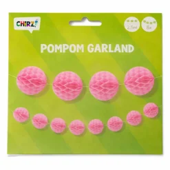 Pompom Slinger Roze 2,5 meter