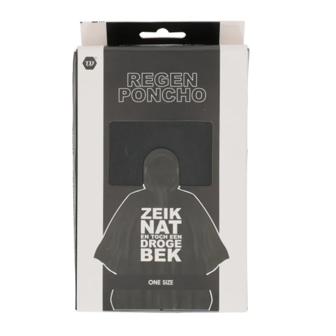 Poncho Zeiknat herbruikbaar zwart/wit one size