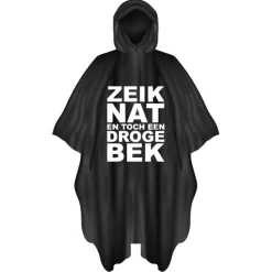 Poncho Zeiknat herbruikbaar zwart/wit one size