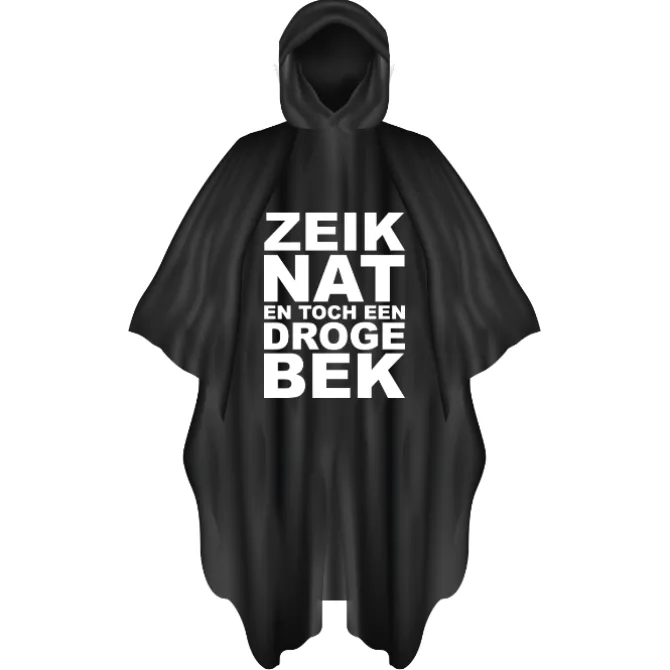 Poncho Zeiknat herbruikbaar zwart/wit one size