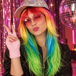 Pruik Reina regenboog