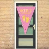 Puntvlag Hoera een meisje 100x150CM