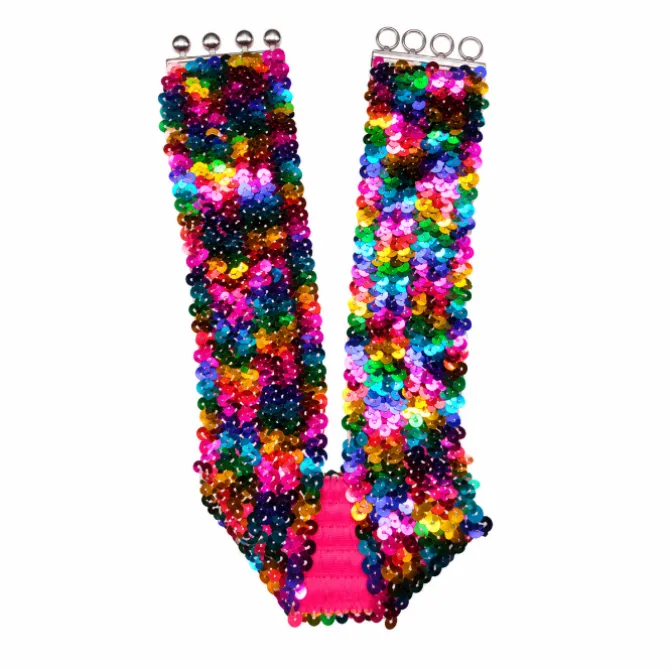 Riem pailletten regenboog - 110cm