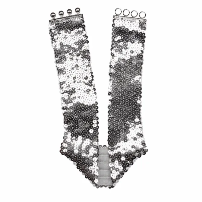 Riem pailletten zilver - 110cm