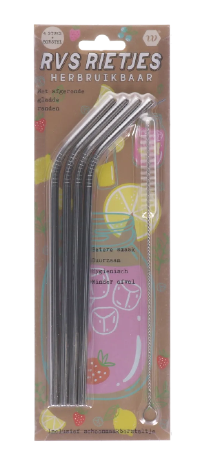 Rietjes RVS 4 stuks