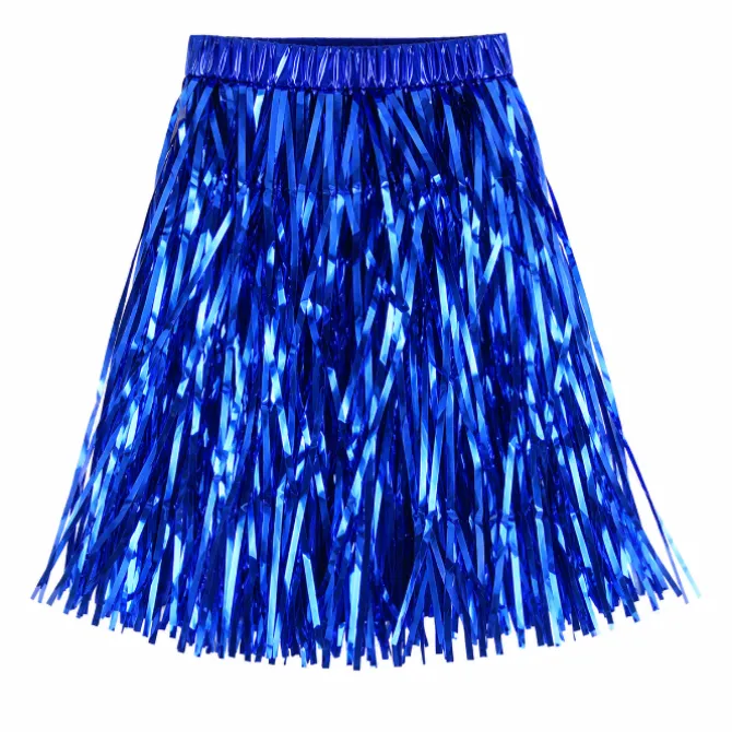 Rokje glitter folie blauw one size