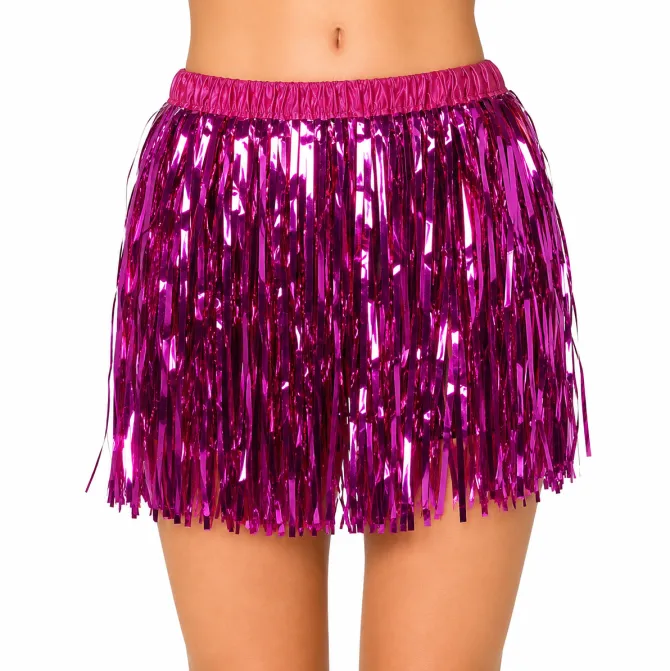 Rokje glitter folie roze one size