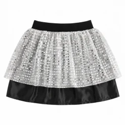 Rokje glitter zilver one size