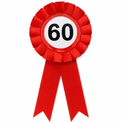 Rozet 60 jaar rood/wit