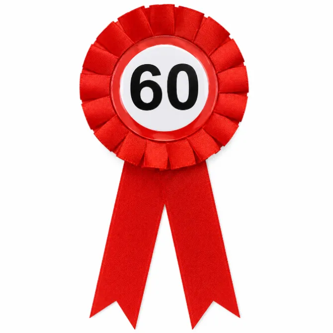 Rozet 60 jaar rood/wit