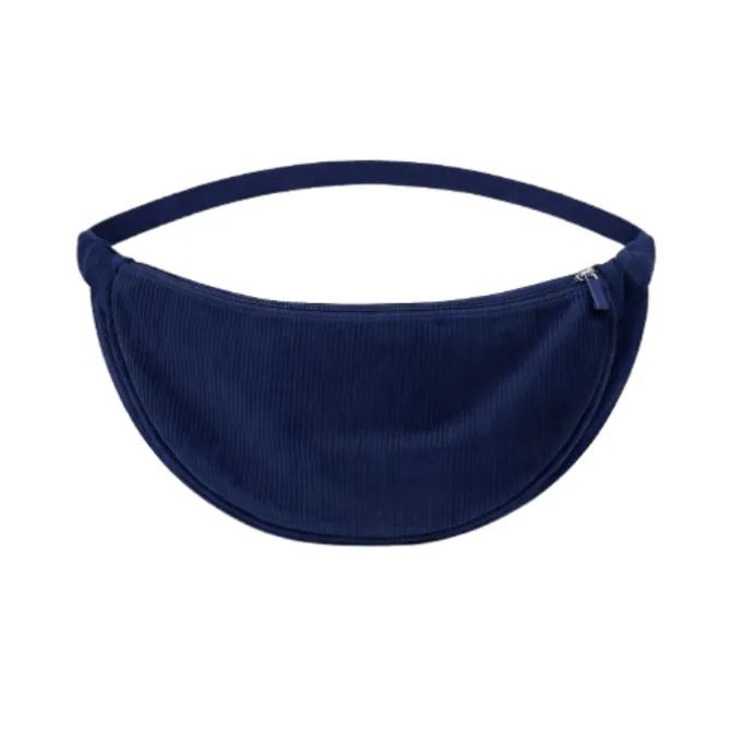 Schoudertas corduroy donker blauw