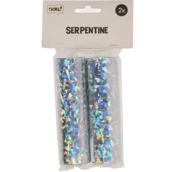 Serpentine metallic zilver 2 stuks