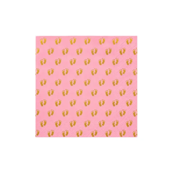 Servetten geboorte meisje 33x33 cm - 20 stuks