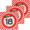 Servetten 18 jaar verkeersbord 33x33 cm - 20 stuks