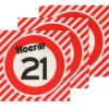 Servetten 21 jaar verkeersbord 33x33 cm - 20 stuks