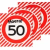 Servetten 50 jaar verkeersbord 33x33 cm - 20 stuks
