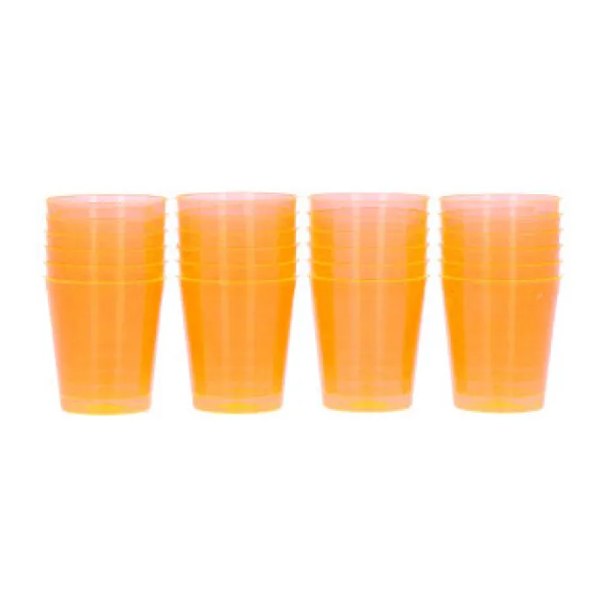 Shotglazen oranje plastic 20 ml - 24 stuks
