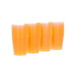 Shotglazen oranje plastic 20 ml - 24 stuks
