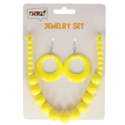 Sieradenset neon geel