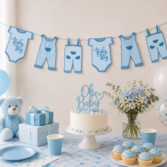 Slinger blauwe babyrompers (5 meter)