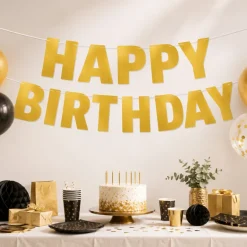 Slinger Happy birthday goud 40cm 7m