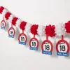Slinger papier 18 jaar rood/wit