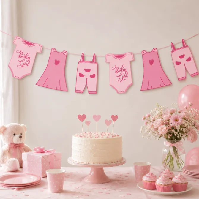 Slinger roze babyrompers (5 meter)