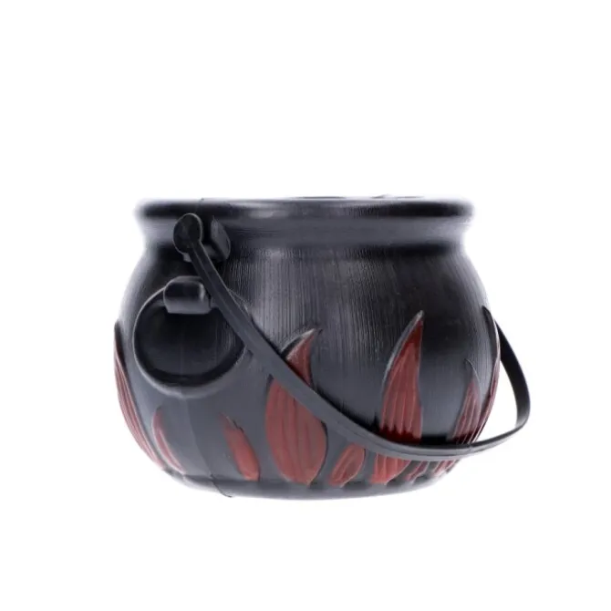 Snoeppot Halloween heksenketel zwart/rood medium